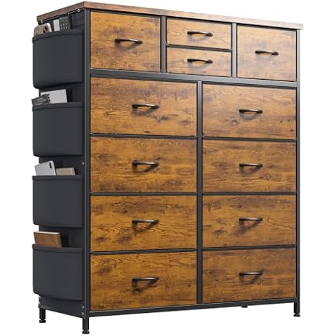 EnHomee Tall Chest of Drawers with 12 Drawers Cover