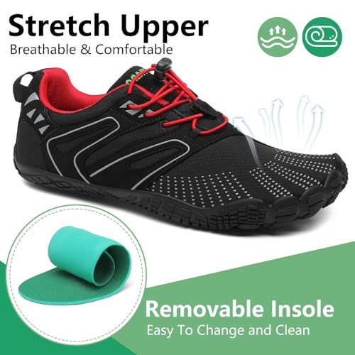 Image of SAGUARO Womens Mens Barefoot Shoes Minimalist Trail Runner Wide Toe Box Zero Drop Outdoor Cross Training Shoe