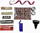  Kit para fumar - Bandeja de liar de cristal - Grinder - Cenicero de playa - Papel de liar con sabor - Bote hermético