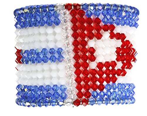 Karen Curtis Women's Swarovski Crystal Cuban Flag Cuff Bracelet #TOP3