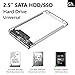 Sh. Festplattengehäuse 2,5 Zoll USB 3.0 SATA Gehäuse für 2.5 Zoll SSD HDD in Höhe 7mm 9.5mm Externe Festplatten Gehäuse unterstützt UASP 5Gbps HDD Case mit USB 3.0 Kabel, Transparent