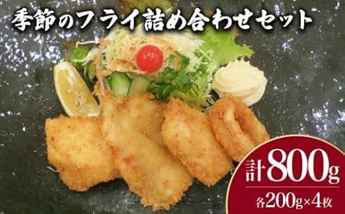 季節のフライ 詰め合わせ セット 計800g (鮮魚 魚介 海鮮 イカ アジ サバ かます かんぱち 海の幸 加工品 惣菜 食べ比べ お手軽 便利 簡単調理 揚げるだけ 鯵 鯖 おかず ごはんのお供 ご飯 お米 夕食 おやつ おつまみ 酒 ビール 冷凍 魚フライ 産)