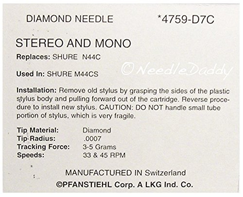 NEW NEEDLE STYLUS FITS Shure M44-7 N44 N44C N44-7 V2NE M44-7
