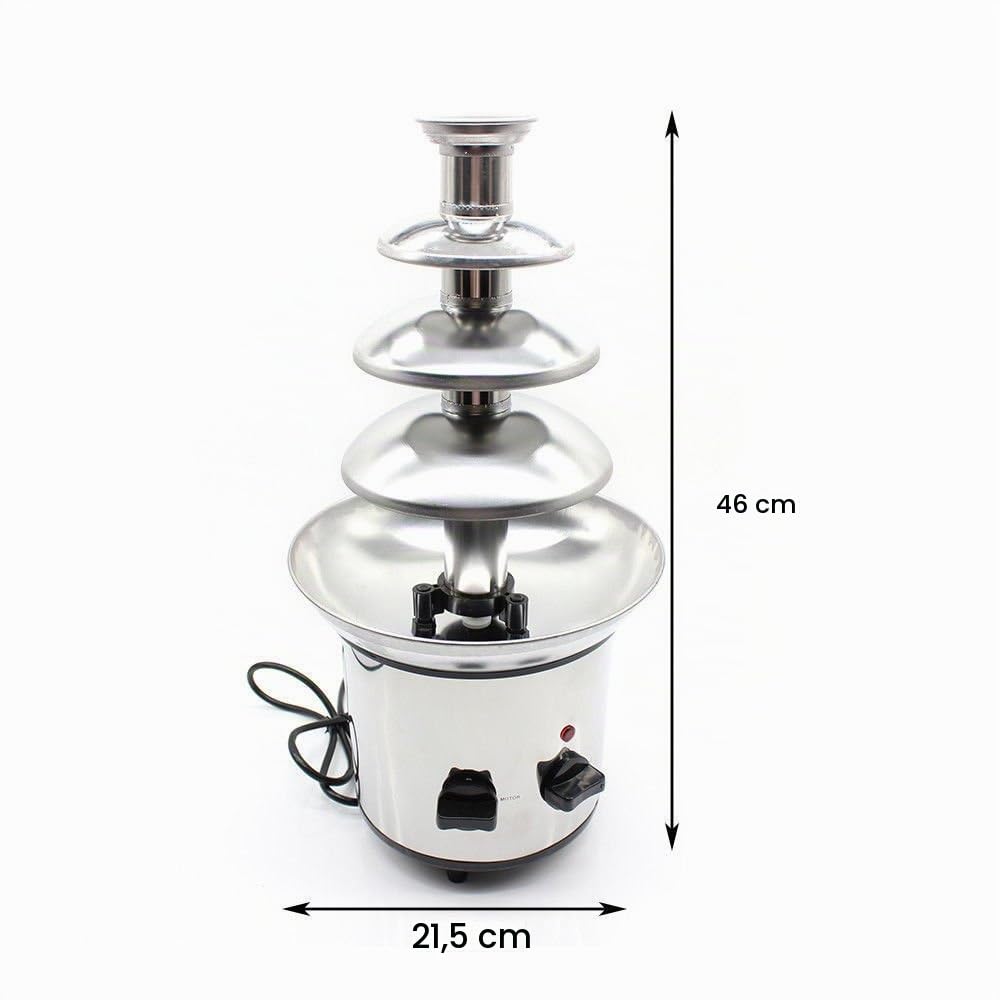 Fuente de chocolate con 4 niveles, de acero inoxidable, perfecta para fiestas de postres para niños