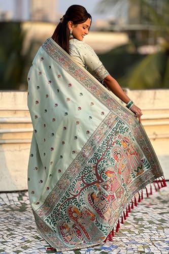 Image of SGF11 Women's Kanjivaram Pure Soft Silk Saree With Unstitched Blouse Piece