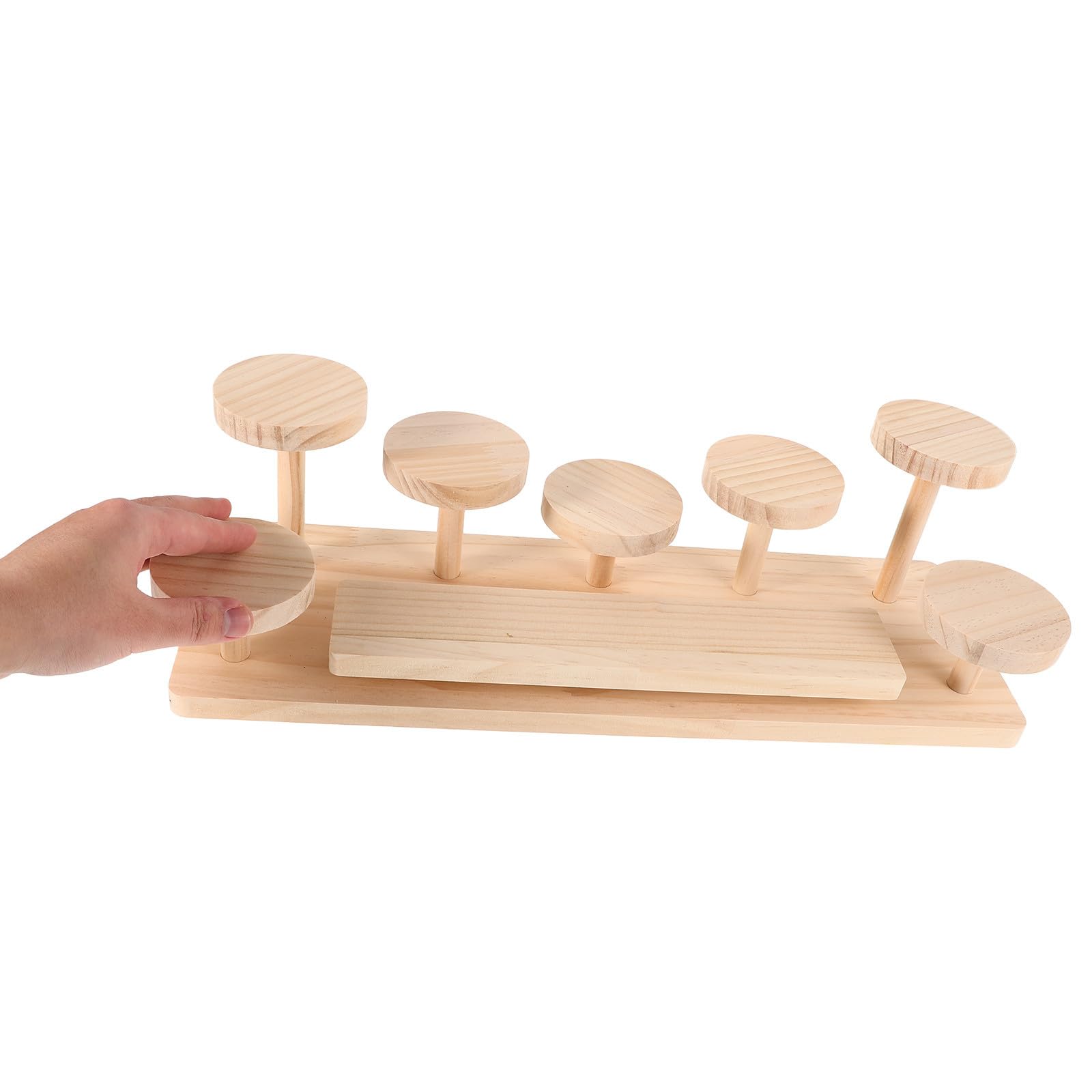 Toyvian Organizador de Perfumes de Madera Beige para Sobremesa | Expositor Multifunción, Uso en Escritorio o Centros Comerciales, para Fragancias y Cuidado Facial