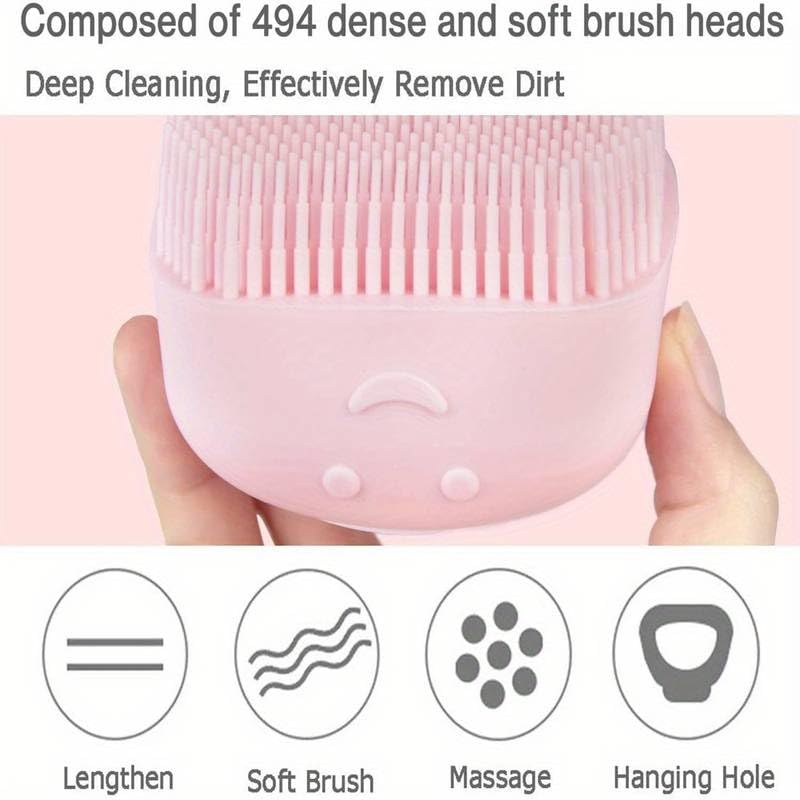 Image of FIGMENT Soft Silicone Bath Body Brush For Men and Women, Deep Nourishing Cleansing, Exfoliation, Dirt Removal, BPA-Free, Back Scrubber, Lather Boosting Bristles, No-Slip Grip (Multicolor, 2 Pcs)