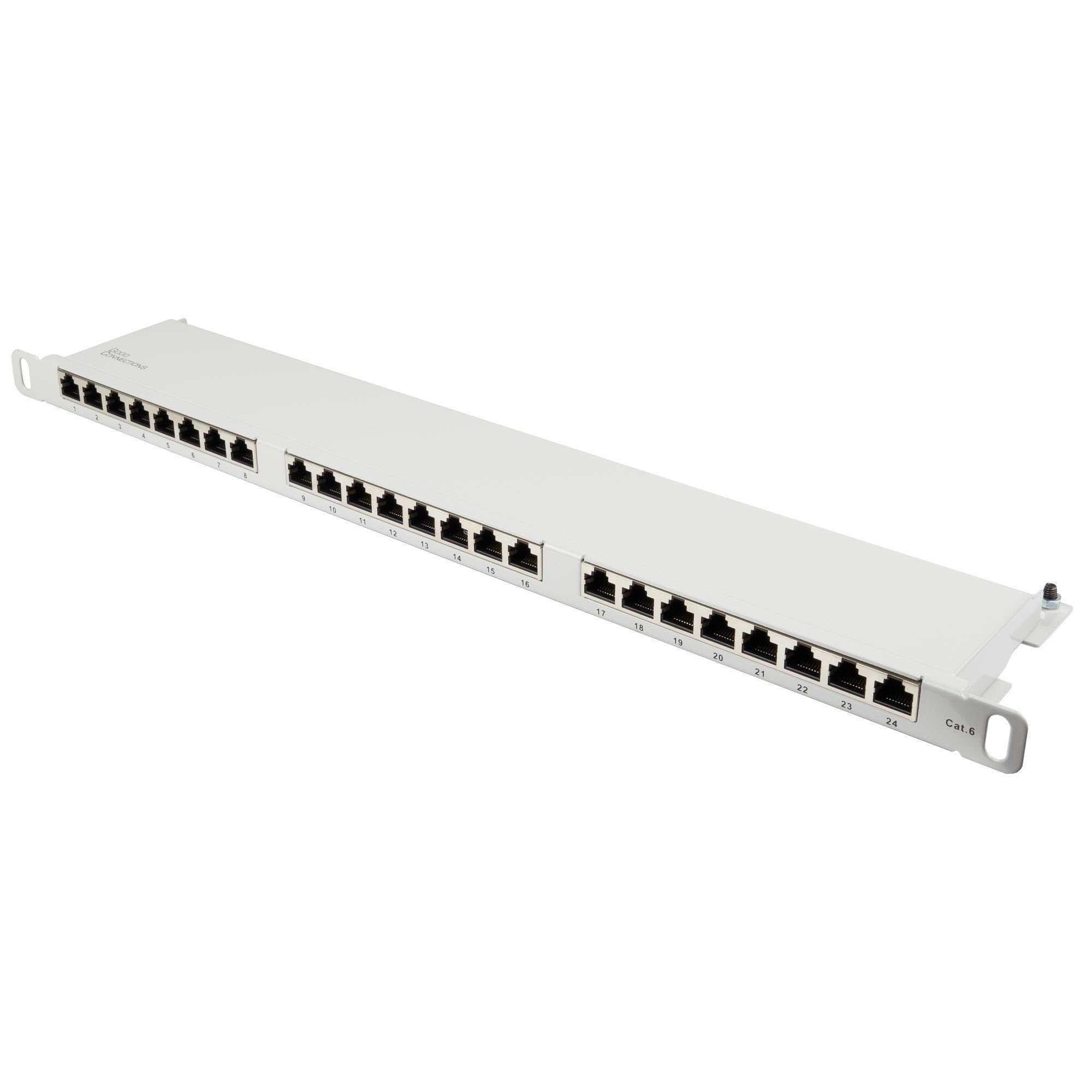 Good Connections® Panneau de Brassage/Panneau de Brassage - 19" - Montage sur Serveur/Montage sur Rack - CAT6, 500 MHz - Compatible GIGABIT - 24 Ports - 0.5 U - STP Blindé - Ouverture sans Outil -