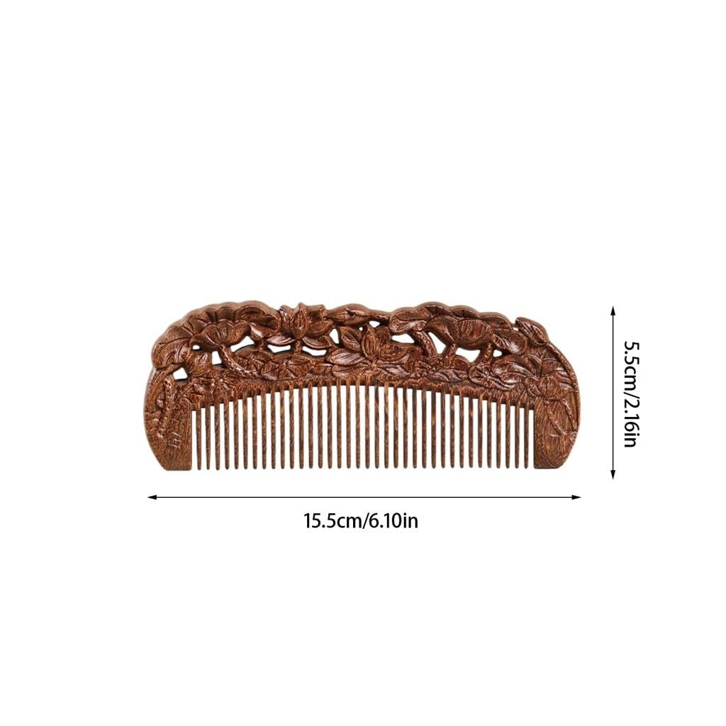 Peruka Grzebień Solid Wood Fine Tooth Styling Comb Men's Beard Groomer for Detangling and Styling Wet or Dry Curly, Thin, Thick, Wavy or Straight Hair Duże grzebienie do włosów