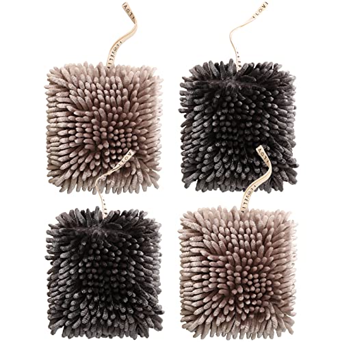 4 Stück Chenille hängende Handtuchkugeln Super saugfähige Mikrofaser...