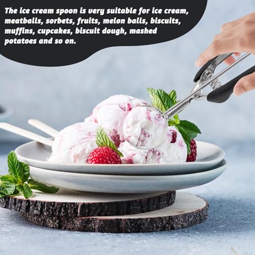 Porzionatore per gelato in acciaio inox, 5 cm, cucchiaio per gelato e impugnatura comoda per palline di gelato, cottura e melone - immagine 6