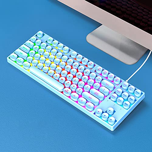 Teclado Mecánico Yunseity 87 Keys USB Retro RGB miniatura 2