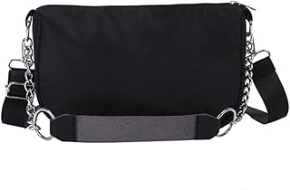 Bolsa de mão feminina Valicclud com corrente de ombro, bolsa de baguete e corrente transversal, bolsa de mão hipster com corrente prateada, bolsa de mão preta para meninas, mulheres, Natal, Natal, Natal, Natal, Natal, Natal, Natal, Natal, Natal, Natal, presente