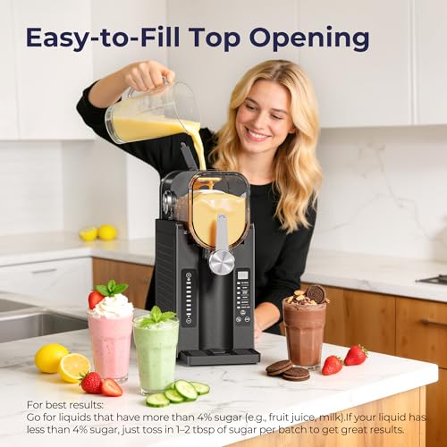 Image of Slushie Machine, No Ice Needed Slushy Maker for Home, Real-Time Temp Display, Frozen Drink Maker with 6 Preset Programs for Ice Cream, Frappes, Milk Shake and More, Slate, 1 Pack+6Modes