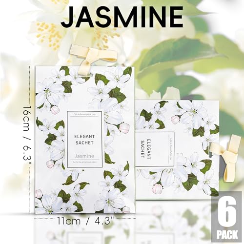 Scented Sachet for Drawers and Closets, Long-Lasting Air Freshener Sachets Bags, Hanging Potpourri Bags with Fragrances for House Room, Wardrobe and Car, Home Fragrance Products, Jasmine