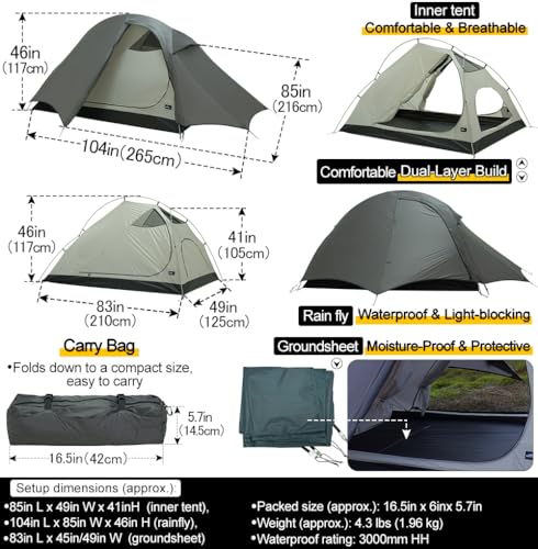 Carpa Ligera Soomloom para 2 Personas miniatura 4