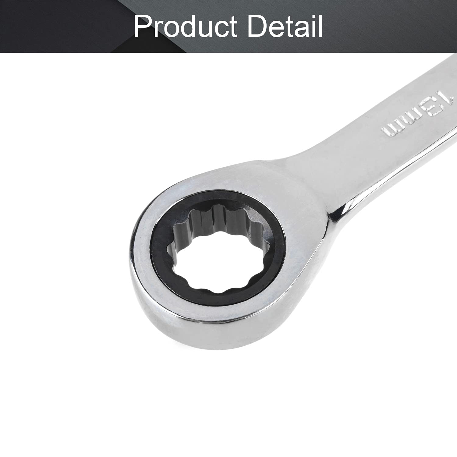 Utoolmart Clé Mixte à Cliquet à Tête Flexible, Clé Mixte à Cliquet à Extrémité Ouverte, Métrique, Construction En Acier Au Chrome Vanadium, 1 Pièce