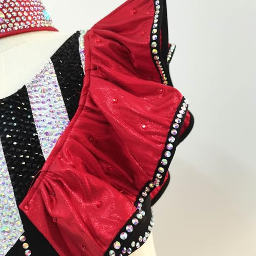 Disfraz de baile lírico rojo para niñas 11-13 años miniatura 4