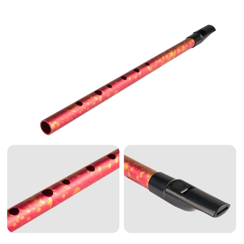 Querflöte Anfänger Crimson 6-Loch-Pfeife C&D-Tasten Aluminiumlegierung Flöte Holzblasinstrument (Color : D Key)