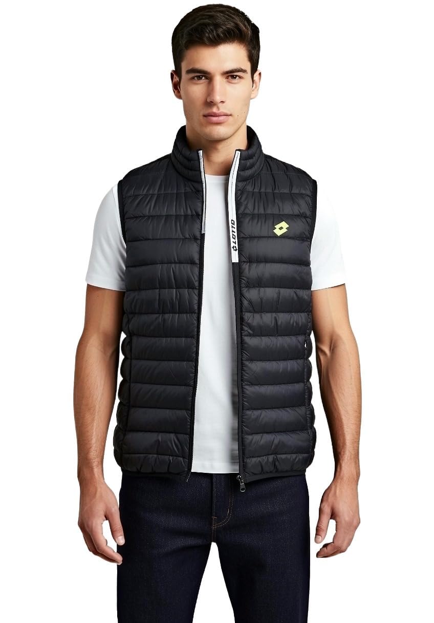 LOTTO SMANICATO UOMO ESTIVO 60 GRAMMI - LEGGERO - GILET UOMO PRIMAVERILE SPORTIVO (L, 432948 BLACK)