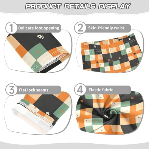 KLL Buffalo Plaid Green Black Cartoon Toddler Girls Legging Stretchy High Waisted Dance Pants Gym3