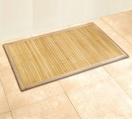 WENKO 17996100 Bathroom mat Bamboo Nature - anti-slip underside