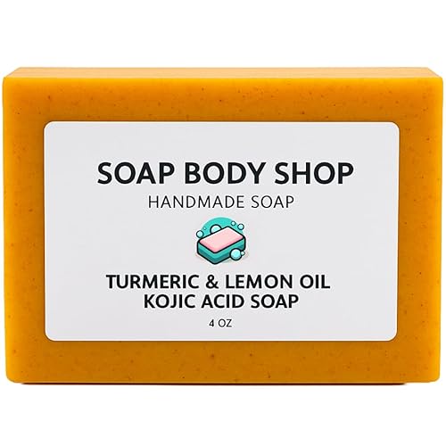 Jabón iluminador de cúrcuma y ácido kójico, jabón de hiperpigmentación, removedor de manchas oscuras para la cara, jabón de ácido kójico para