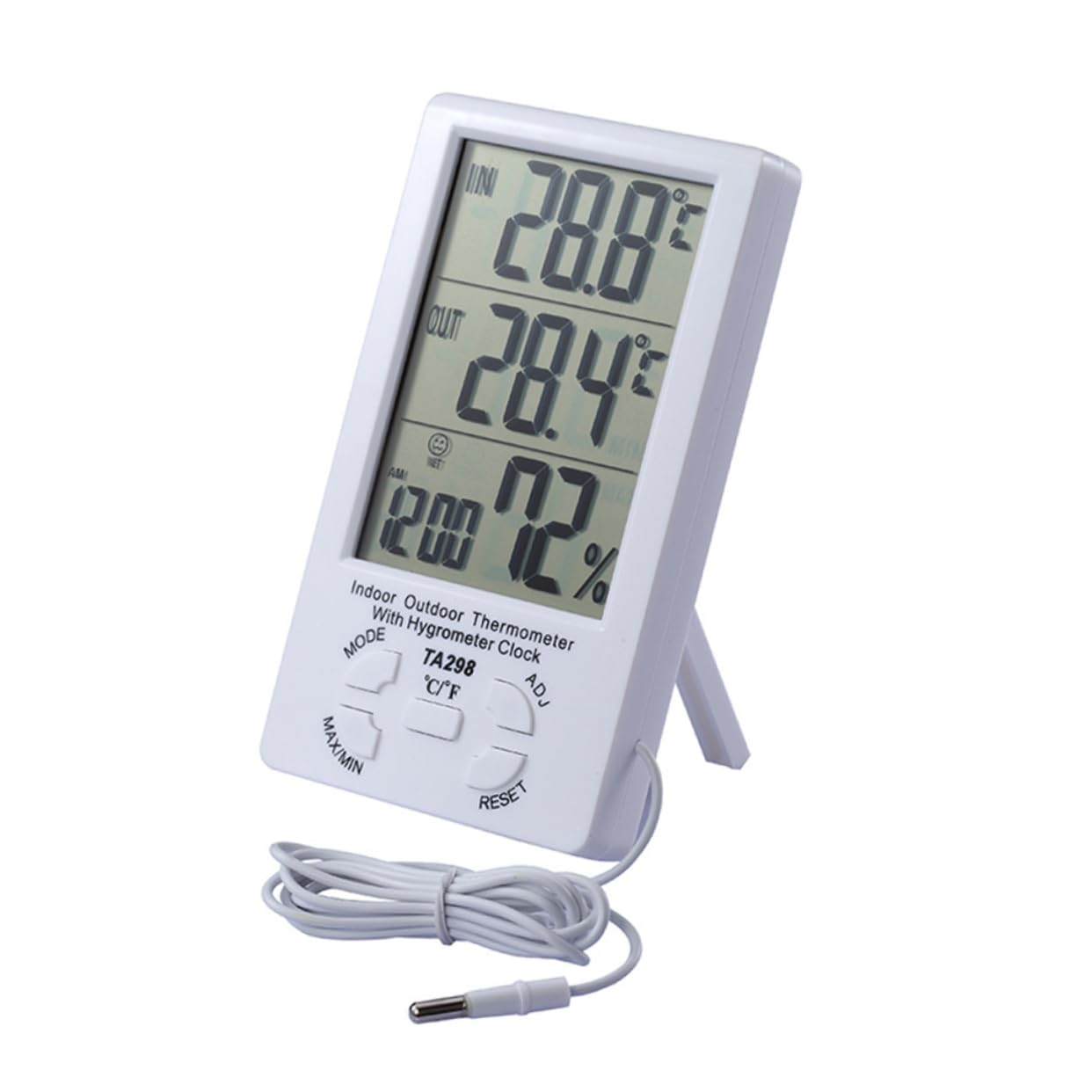 OFFSCH LCD Digital Hygrometer Thermometer with Outdoor Sensor High-Precision Temperature Humidity Monitor Lightweight Easy to Use