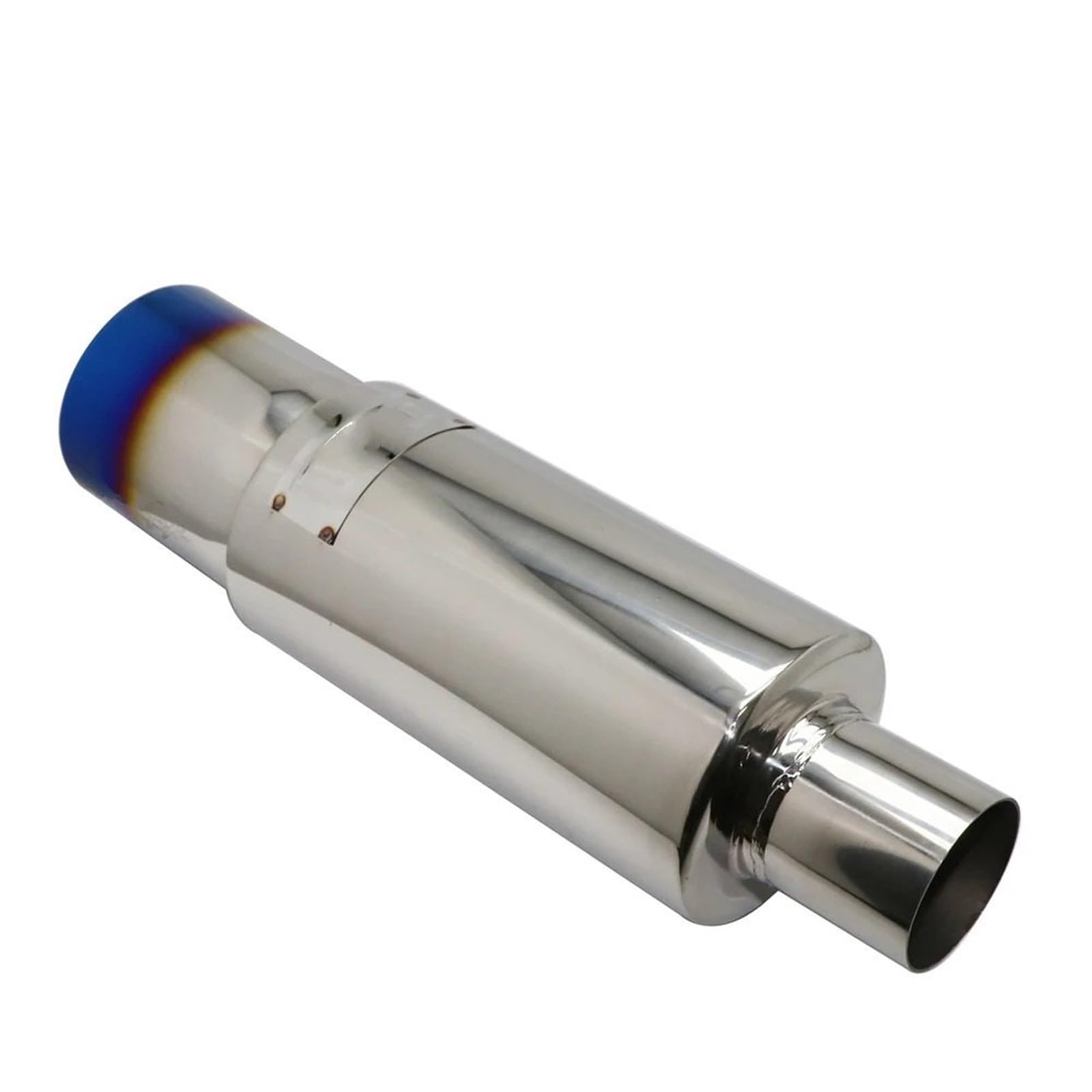 Car Silencer Układy wydechowe motocykla samochodowego końcówka tłumika uniwersalna stal nierdzewna ID 51 MM 57 63 wylot 90mm stylizacja tłumik rura wydechowa(Silver 57mm)