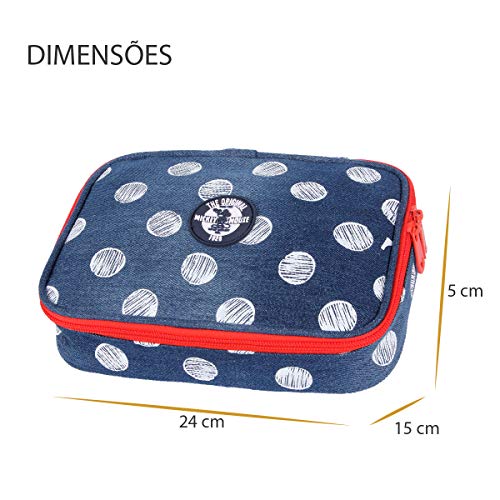 Estojo 100 Pens Mickey Dermiwil Escolar Jeans Disney 51929