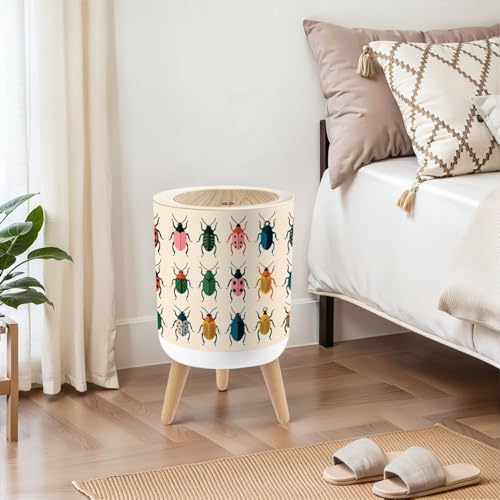 Caneca de basura pequeña boho con tapa 1.8 galones miniatura 7