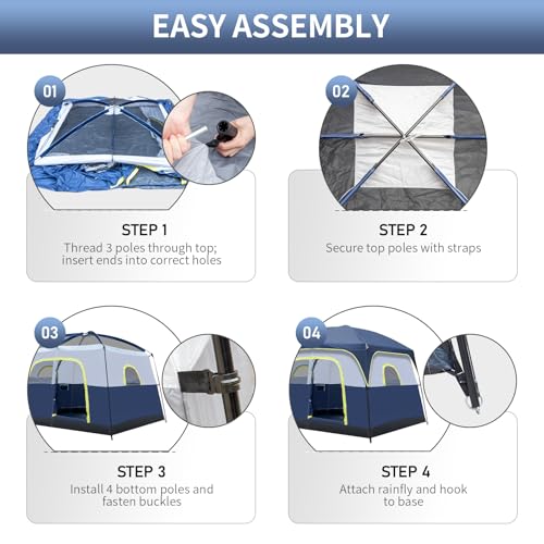 Carpa para camping 6 personas 120 x 108 x 83 pulgadas miniatura 3