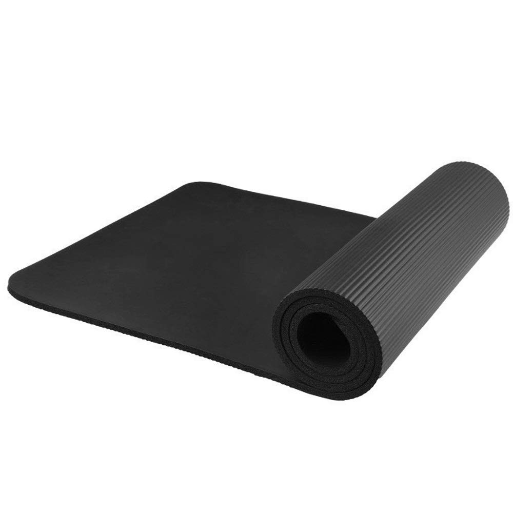 DieffematicYJD Mata do jogi Mata do jogi antypoślizgowej, przyjazne dla środowiska narzędzia Gimnastyczne Pilates, ćwiczenia jogi (Color : Schwarz)