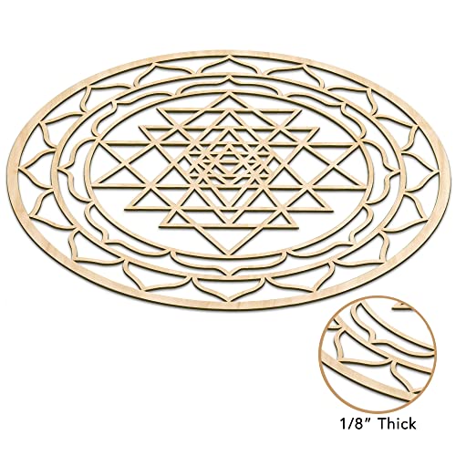 Fourth Level MFG 12” Sri Yantra, Sacred Geometry Wood Wall Art, Zen Home Decor for Yoga and Meditation, Reiki Healing, Chakra Crystal Grid Board, Spiritual Gift for Baptism, Wedding, Housewarming - Image 4