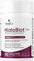 Biotina Dose Máxima + Ácido Hialurônico + 19 Vitaminas, Longa Duração: 2 Meses, HIALOBIOT - Cabelo, Pele e Unhas, 60 Cápsulas, Fortalvit