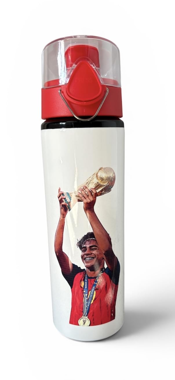 Lamine Yamal Spain World Cup Winners Aluminium Water Bottle 750ml Glossy White