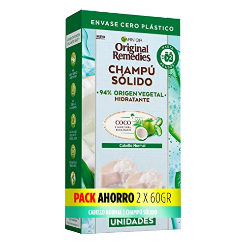 Original Remedies shampoing solide hydratant à la noix de coco 2 X 60 gr - vue 2