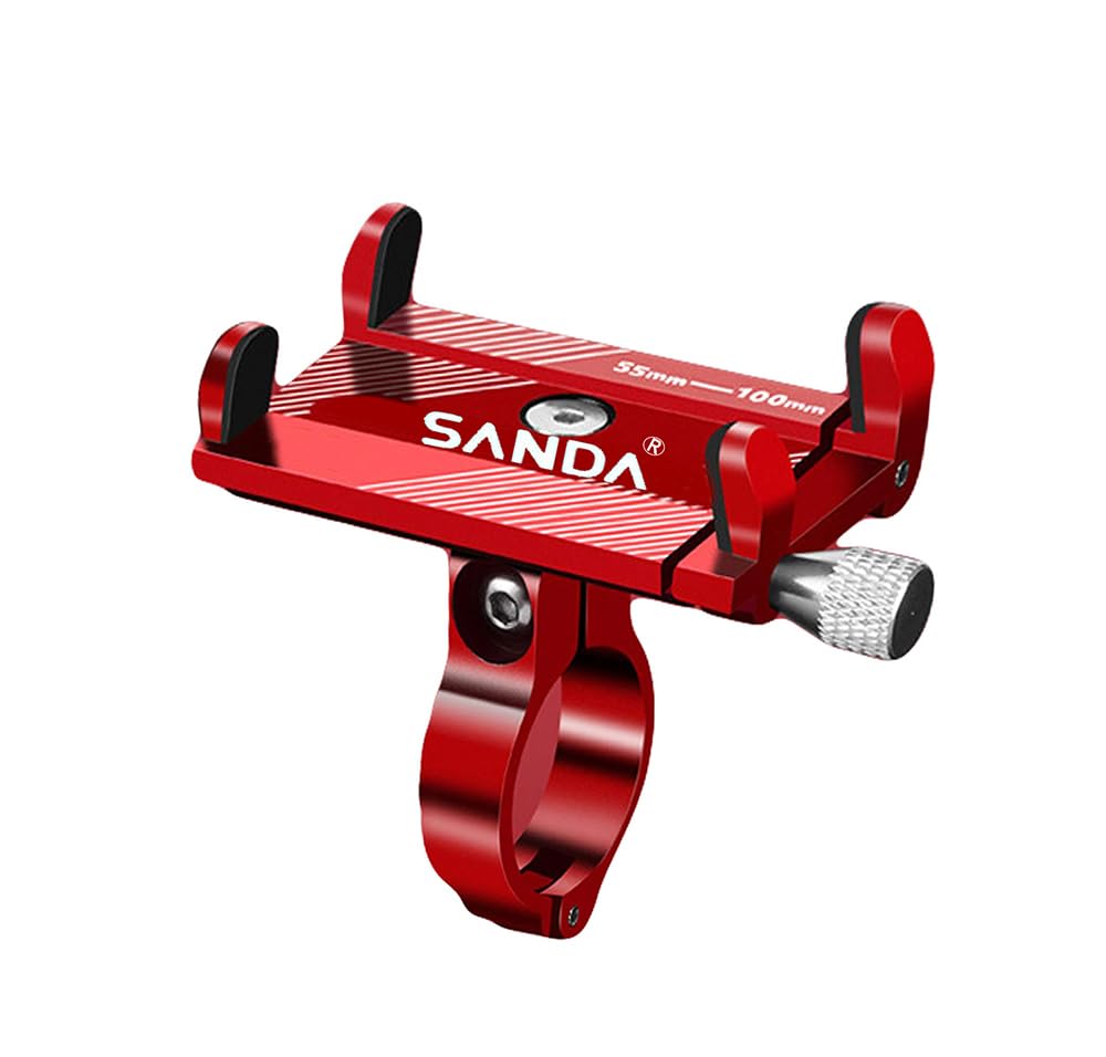 DOKI Sanda SD3584 Anti-Vibration Mobile Bike Holder, Noiseless Bicycle Holder, Electric Scooter Accessories for Smartphone (Red)