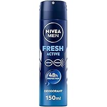 NIVEA MEN Fresh Active Deodorante Uomo Spray in Confezione da 6 x 150 ml, Deodorante Uomo con Estratti Oceanici, Deodorante Antitraspirante per 48 ore di Fresca Profumazione