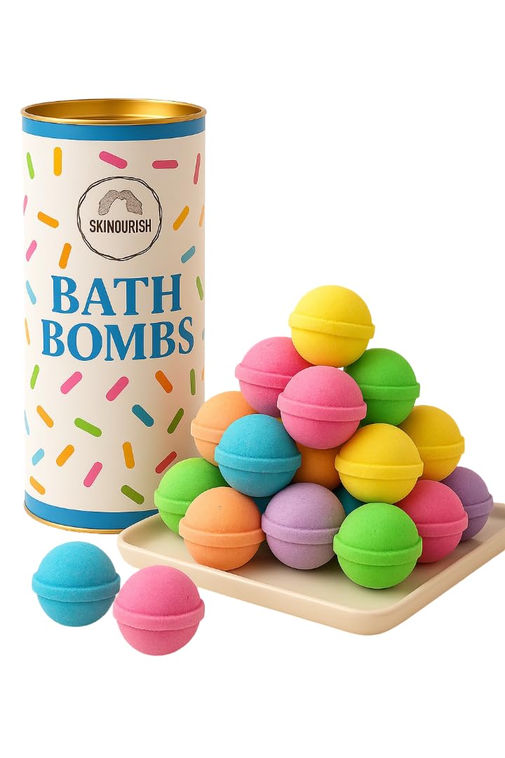 "HOME BOUTIQUE Pedicure Bath Bombs Gift Set – 15 Natural Fizzy Spa Balls for Relaxation, Moisturizing Skin, Stress Relief & Aromatherapy – Perfect for Women, Men & Kids" (Mix Flavour)