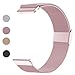 Produktbild ANNYOO Armband für Gear S3 Classic/S3 Frontier, 22 mm Stegbreite Mesh Gewebte Uhrenarmband Edelstahl Metall Armband für Samsung Galaxy Watch 46mm (Rose Pink)