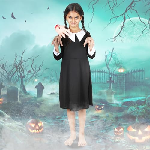 Image of Sarvda Halloween Dress | Costume and Accessories | For Girls and Boys | Haunted Horror Theme Party Vampire Witch Ghost Skeleton Draculla Pumpkin Scary Cosplay Dress