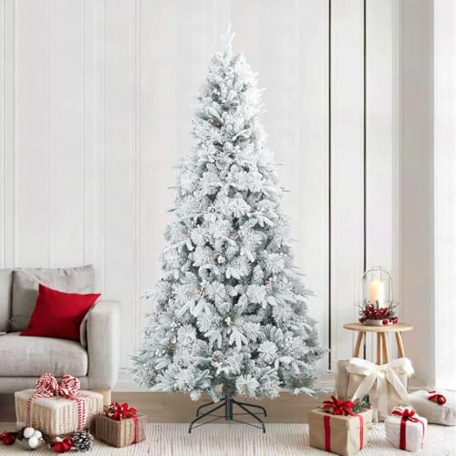 Árbol de Navidad artificial de 240 cm nevado ideal para decorar el jardín 2