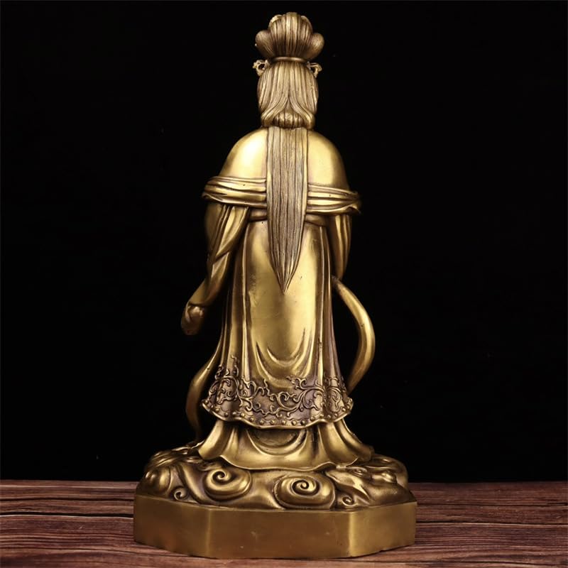 Posąg Buddy do wnętrz Feng Shui Rzeźba bogactwa Dom Mosiądz Kult Posąg Buddy Pokój Salon Kącik Zen Dekoracja Medytująca Statua Buddy Rzeźba (M)