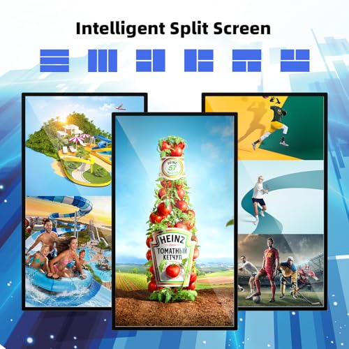Image of 21.5 Inch Touch Screen Digital Signage, Smart Digital Calendar Digital Signage Display for Advertising,Plug&Play,Intelligent Split Screen,Built-in Speakers,Support HD-MI Input,Android System