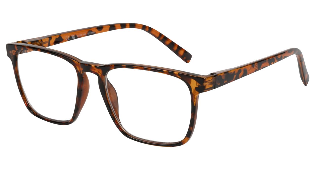 I-Sential Reading Glasses Large Lens with Case Spring Hinges Designer Style for Men Women Ladies Readers Tortoiseshell Brown 1.25 - Image 3