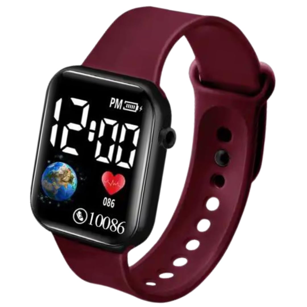 ModishOmbre Square Shape Dial Colorful Smart Looking Digital Led Watch for Kids Baby Boys and Girls- Fully Waterproof Display-Best Gift for Birthday - Date & Time Function Only-Upto 10 Years Age (B0C5TJGP26) Amazon Price History, Amazon Price Tracker