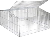 Kerbl Pet Freilaufgehege, 115 x 115 x 60 cm, mit Sonnenschutz, langlebig, verzinkt