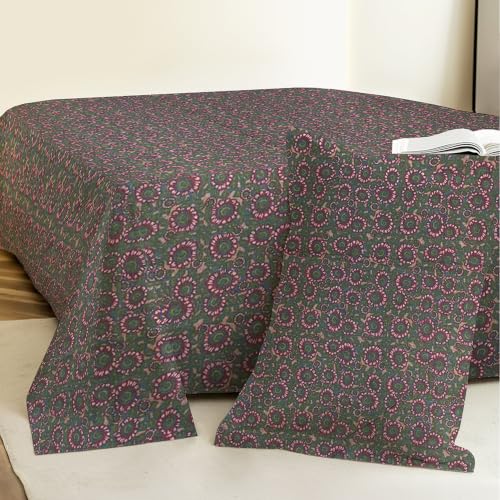 Image of Weave & Decor Cotton Bedsheet for Single Bed 90x60 Inches Soft and Breathable, Includes 1 Pillow Cover 20x30 Inches