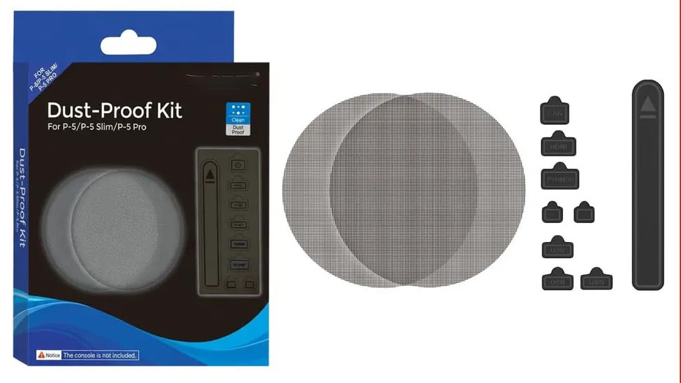 new world for ps5 fan dust filter dust cover,for ps5 pro, ps5 slim, ps5 legacy models, protector cover plug with dust net for all ps5